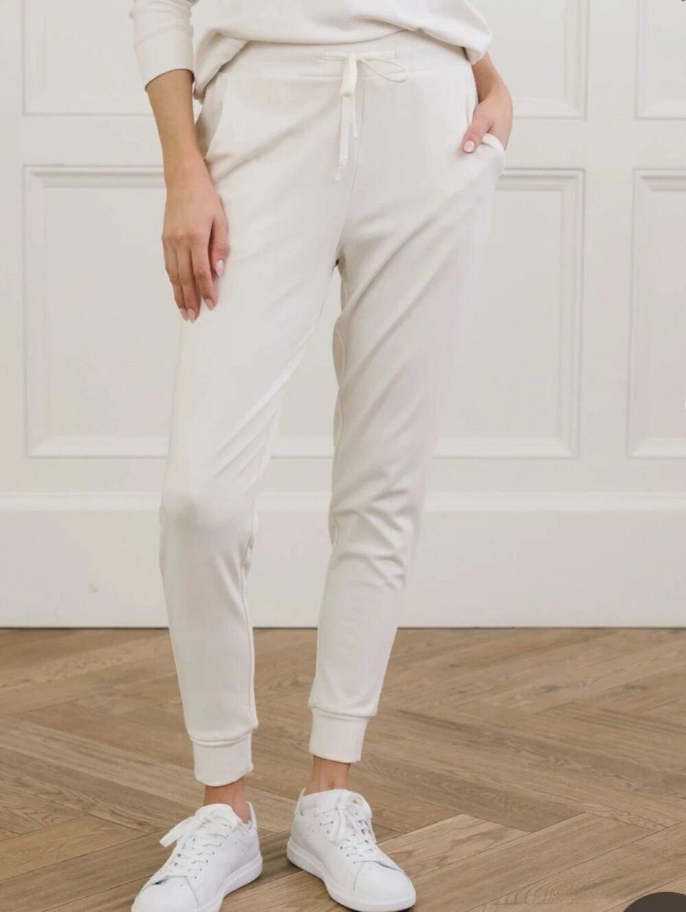 Cozy Earth Bamboo Jogger Pants Ivory Cream Ultra Soft Lounge Womens Small